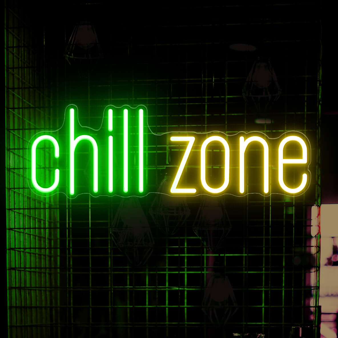 Chill Zone Neon Sign Led Chill Neon Light Sign yellow