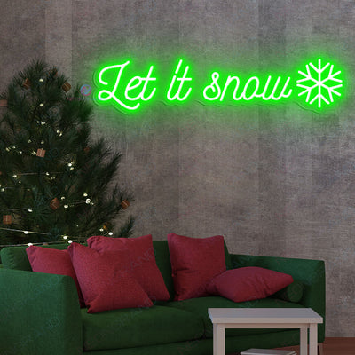 Christmas Neon Sign Let It Snow Xmas Led Light green