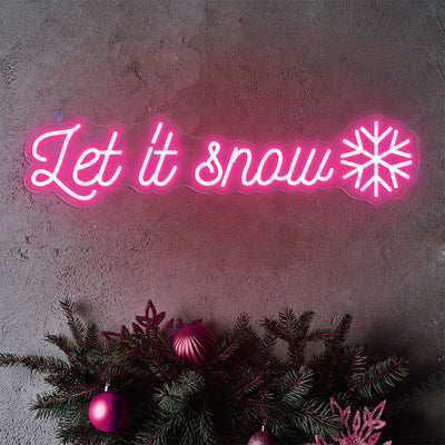 Christmas Neon Sign Let It Snow Xmas Led Light pink