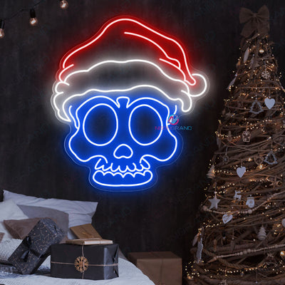 Christmas Neon Sign Skull Face Led Light blue