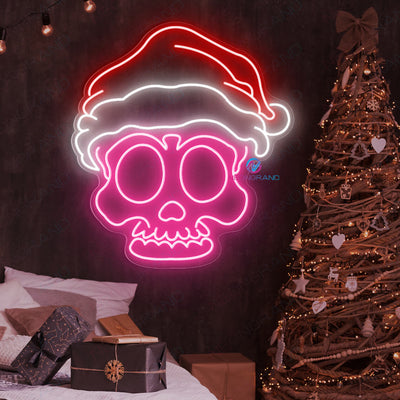Christmas Neon Sign Skull Face Led Light pink