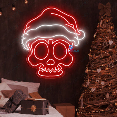 Christmas Neon Sign Skull Face Led Light red