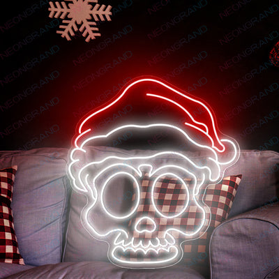 Christmas Neon Sign Skull Face Led Light white wm