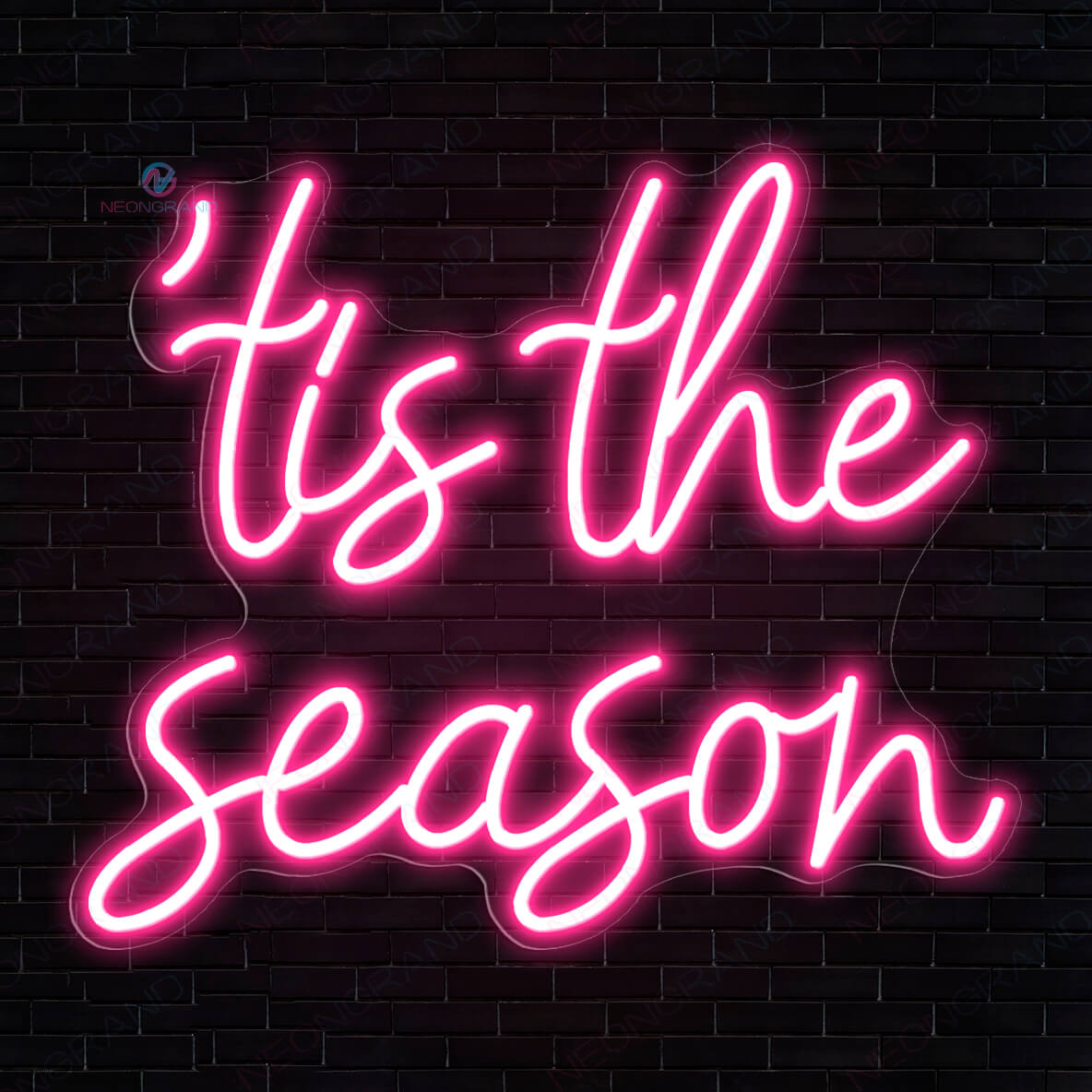 Christmas Neon Sign Tis The Season Led Light pink