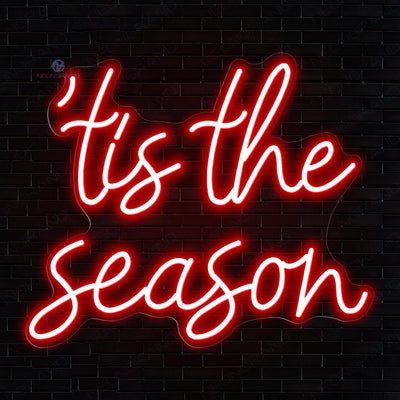 Christmas Neon Sign Tis The Season Led Light red