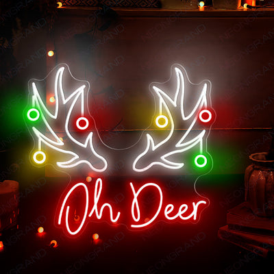 Christmas Neon Signs Oh Deer Led Light red wm