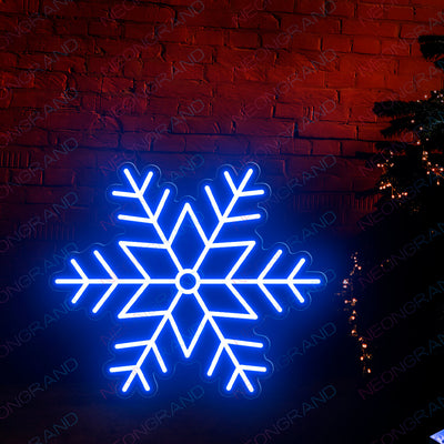Christmas Neon Signs Snowflake Neon Sign Led Light blue wm