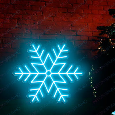 Christmas Neon Signs Snowflake Neon Sign Led Light light blue wm
