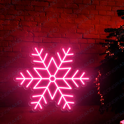 Christmas Neon Signs Snowflake Neon Sign Led Light pink wm