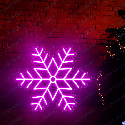 Christmas Neon Signs Snowflake Neon Sign Led Light purple wm