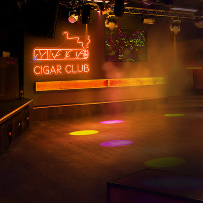 Cigar Neon Sign Cigar Club Business Led Light dark oragne