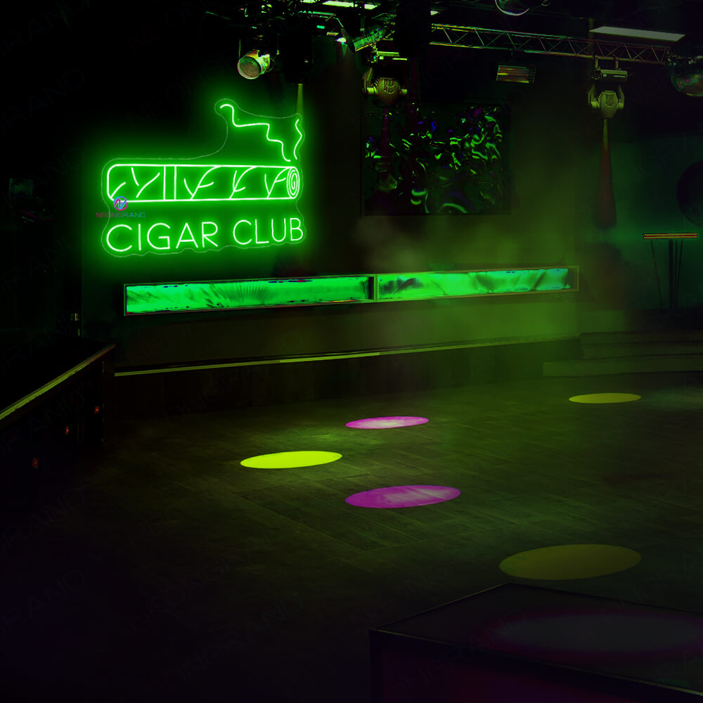 Cigar Neon Sign Cigar Club Business Led Light green