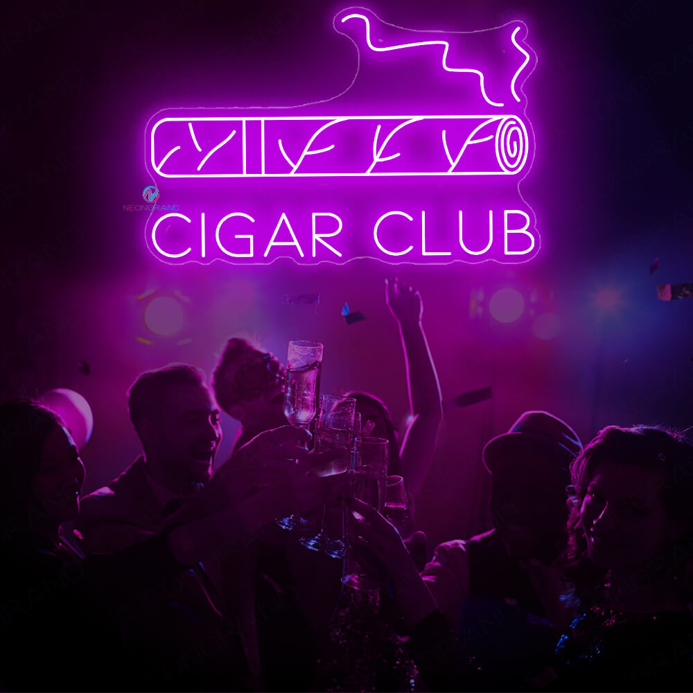 Cigar Neon Sign Cigar Club Business Led Light violet