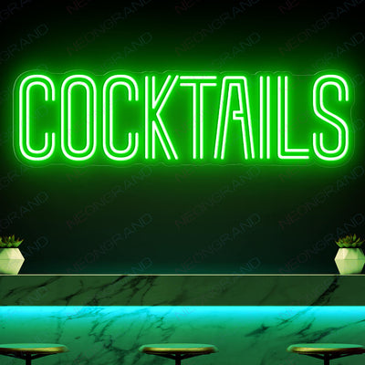 Cocktails Neon Sign Bar Led Light green