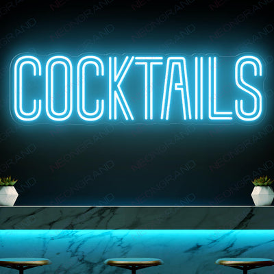 Cocktails Neon Sign Bar Led Light light blue