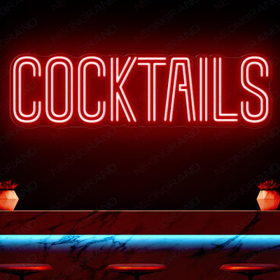 Cocktails Neon Sign Bar Led Light red
