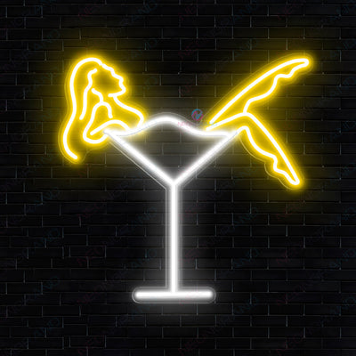 Cocktails Neon Sign Bar Martini Led Light yellow