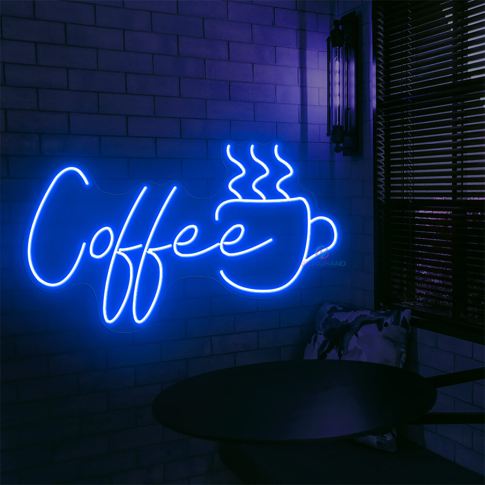 Coffee Neon Sign Neon Cafe Sign Led Light blue