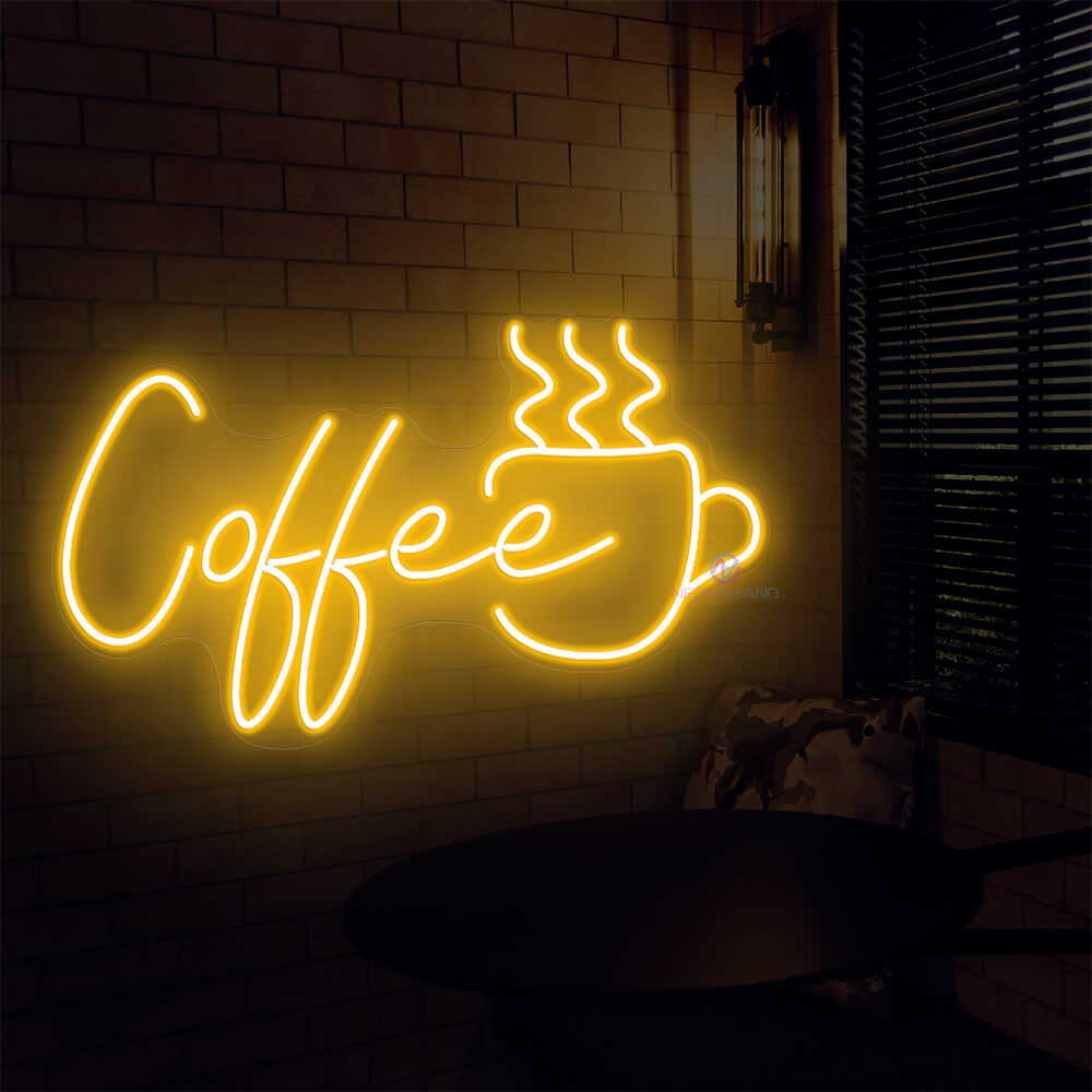 Coffee Neon Sign Neon Cafe Sign Led Light orange