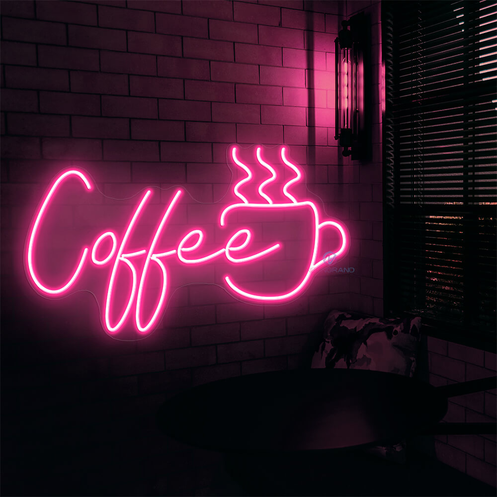 Coffee Neon Sign Neon Cafe Sign Led Light pink
