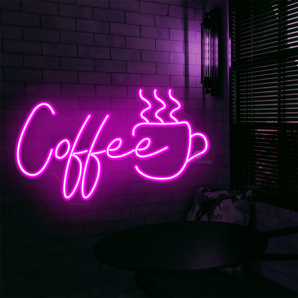 Coffee Neon Sign Neon Cafe Sign Led Light violet