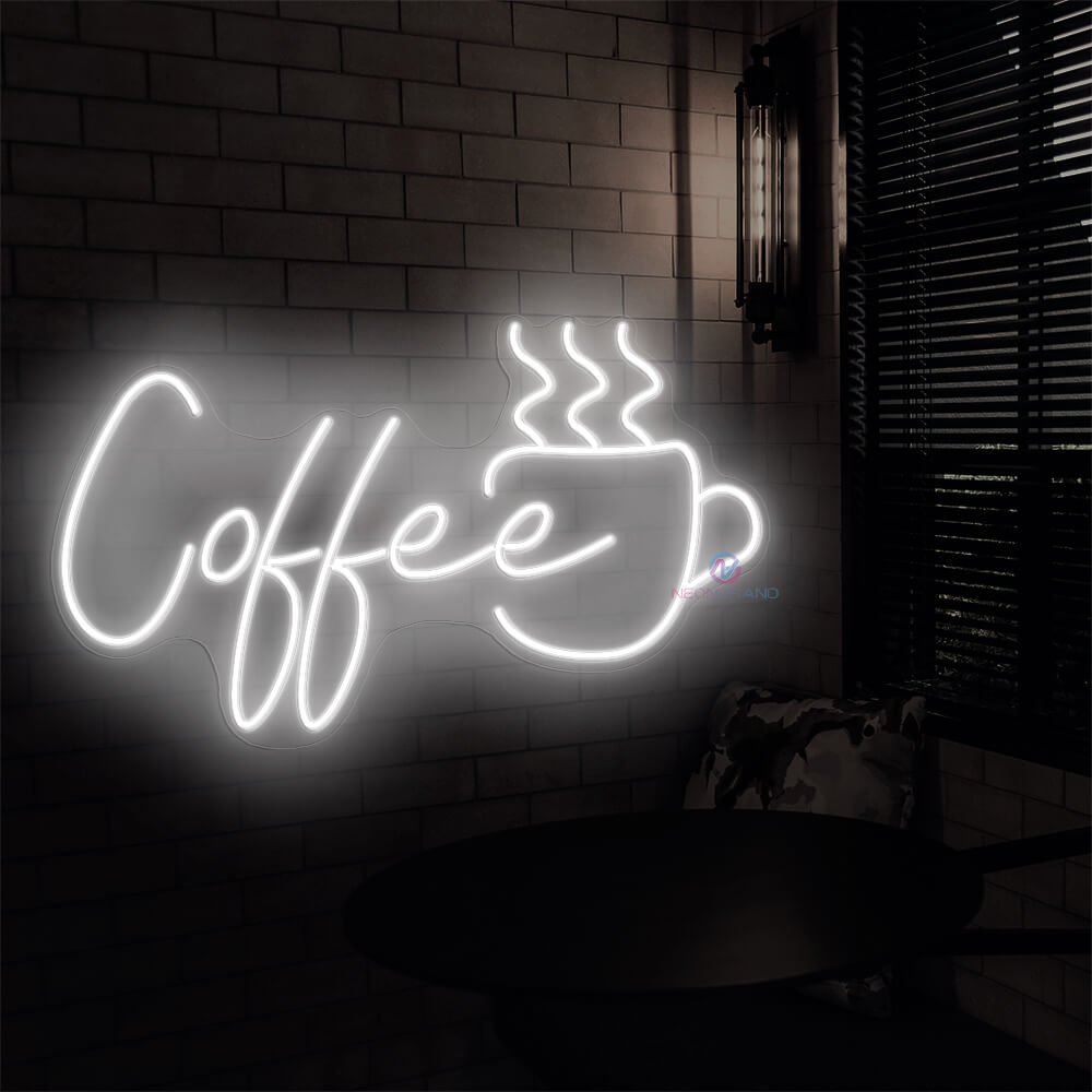 Coffee Neon Sign Neon Cafe Sign Led Light white