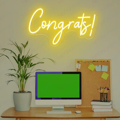 Congrats Neon Sign Congratulations Light Up Led Sign yellow