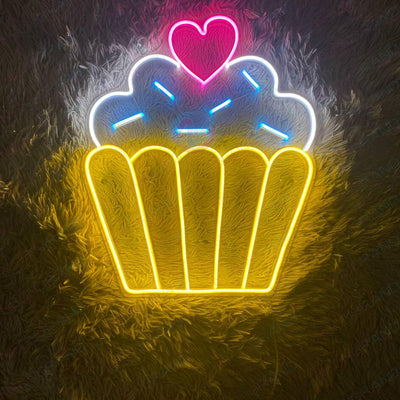 Cupcake Neon Sign Food Bakery Coffee Led Light Feature