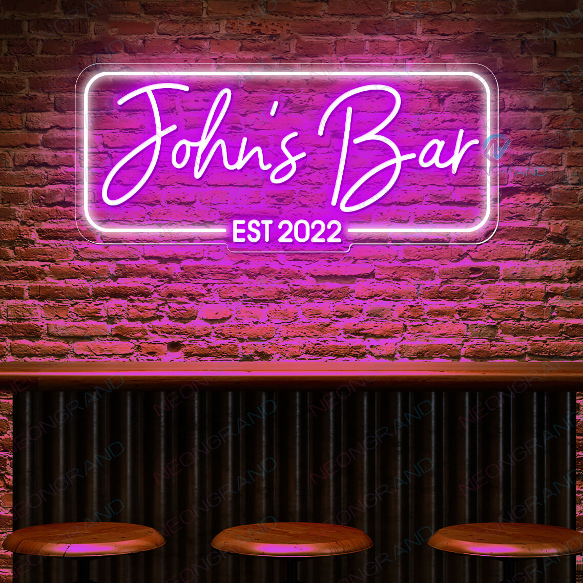 Custom Neon Bar Signs Custom Name Led Light purple