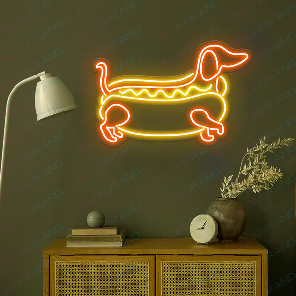 Dachshund Hot Dog Neon Sign Funny Led Light - NeonGrand