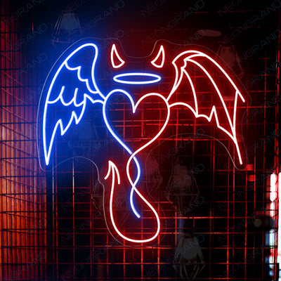 Devil Neon Sign Wings Led Light blue