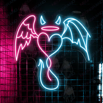 Devil Neon Sign Wings Led Light pink