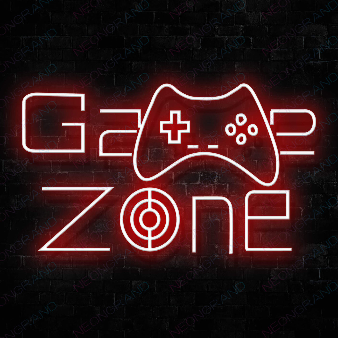 Game Zone Neon Game Room Sign Red
