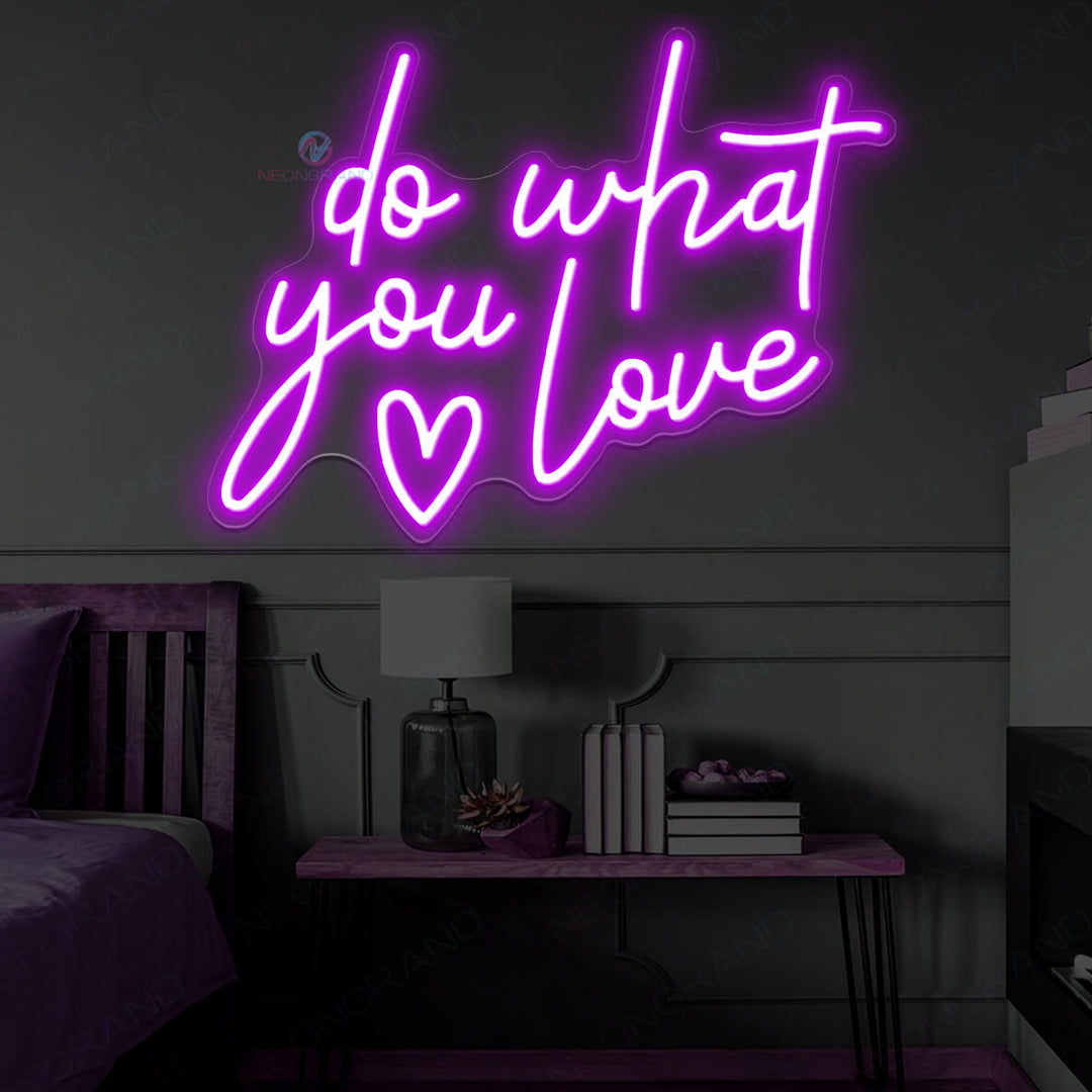 Lovely Bright “do what you love” Pink Heart LED Light Sign Wall Decoration 2024