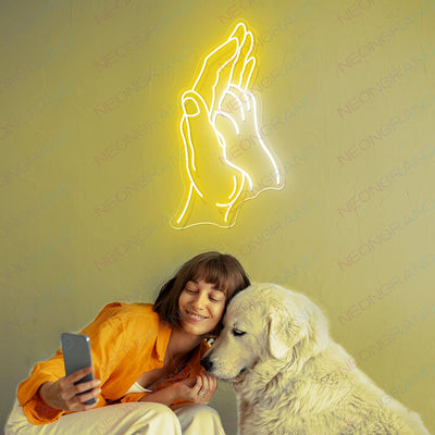 Dog Neon Sign Animal Led Light yellow