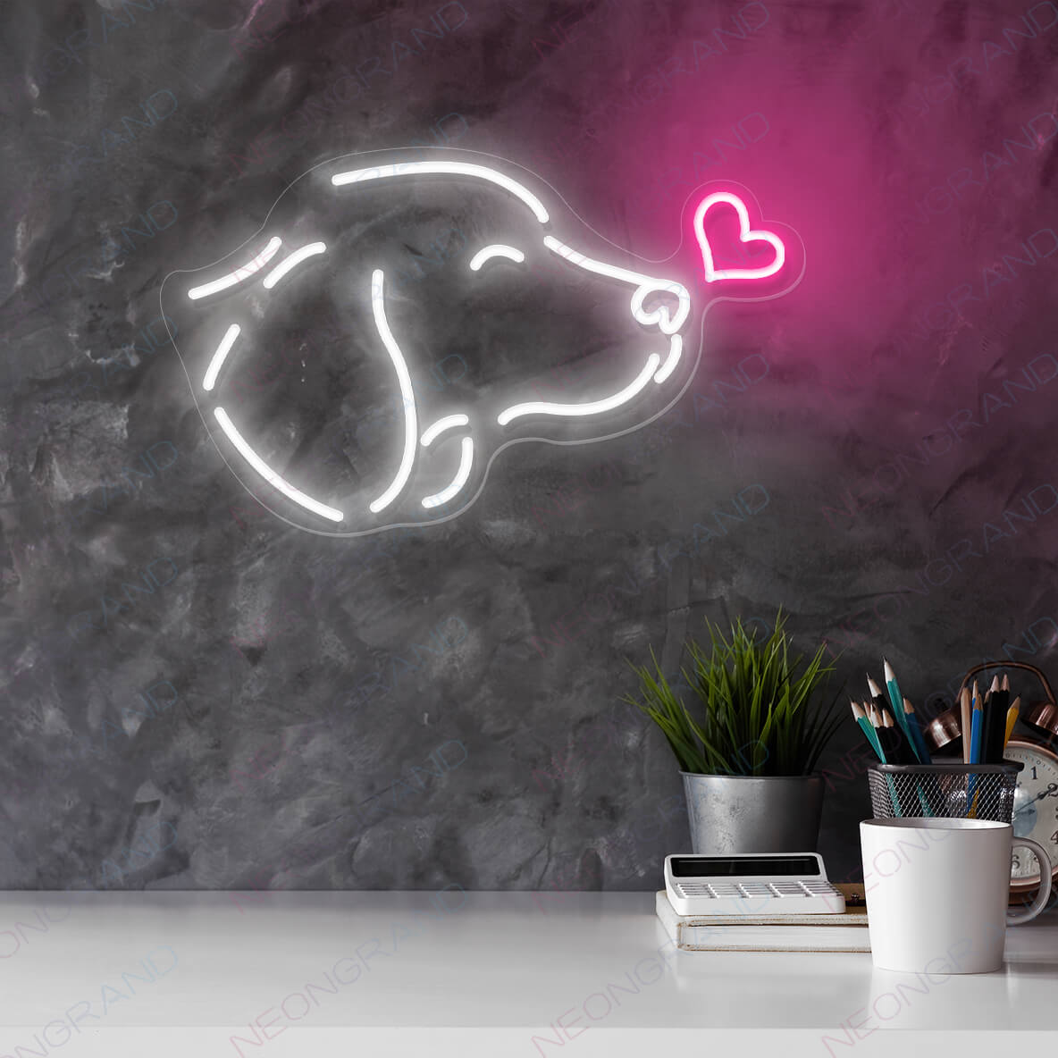 Dog Neon Sign Animal Puppy Neon Pet Led Light white