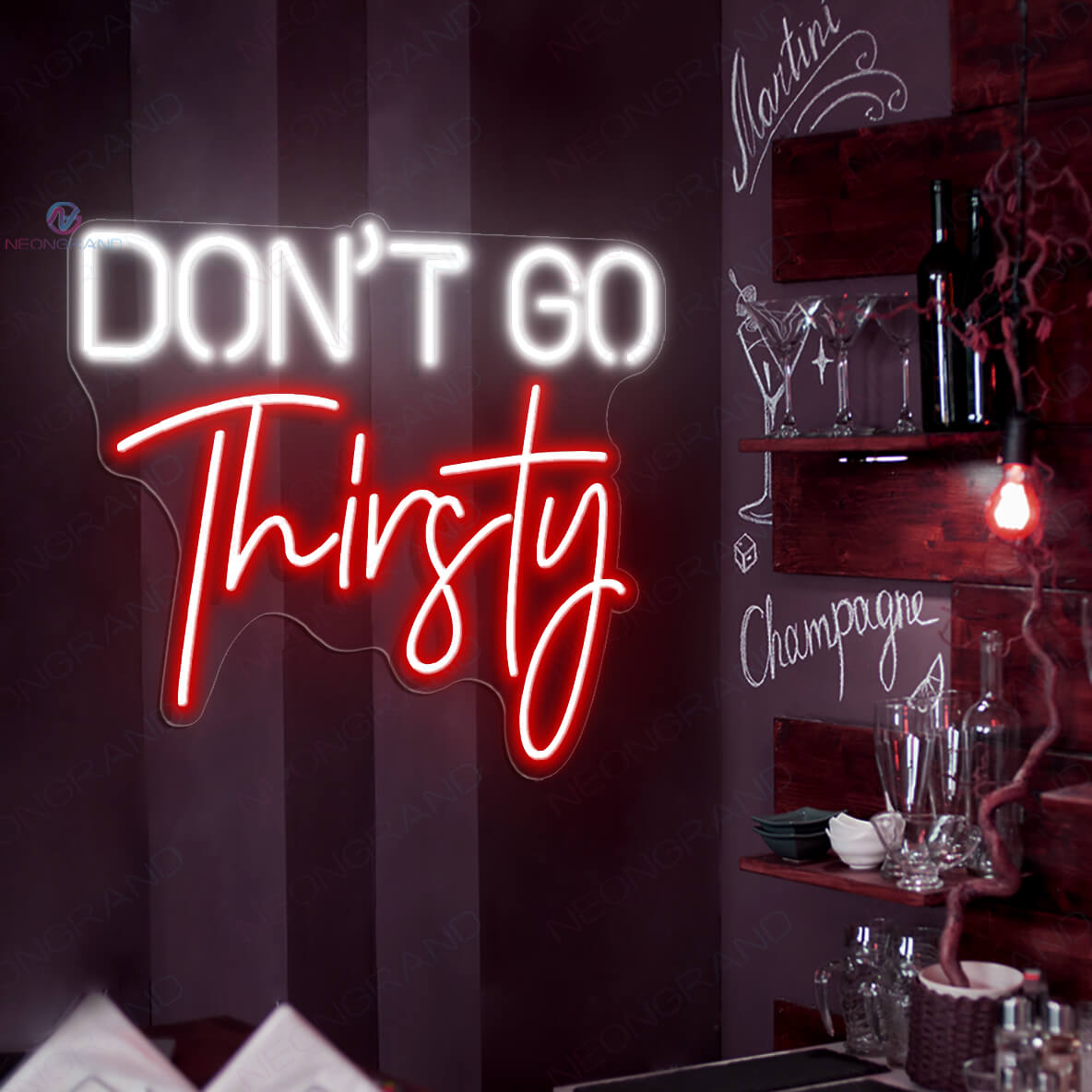 Don't Go Thirsty Neon Sign Party Led Light red