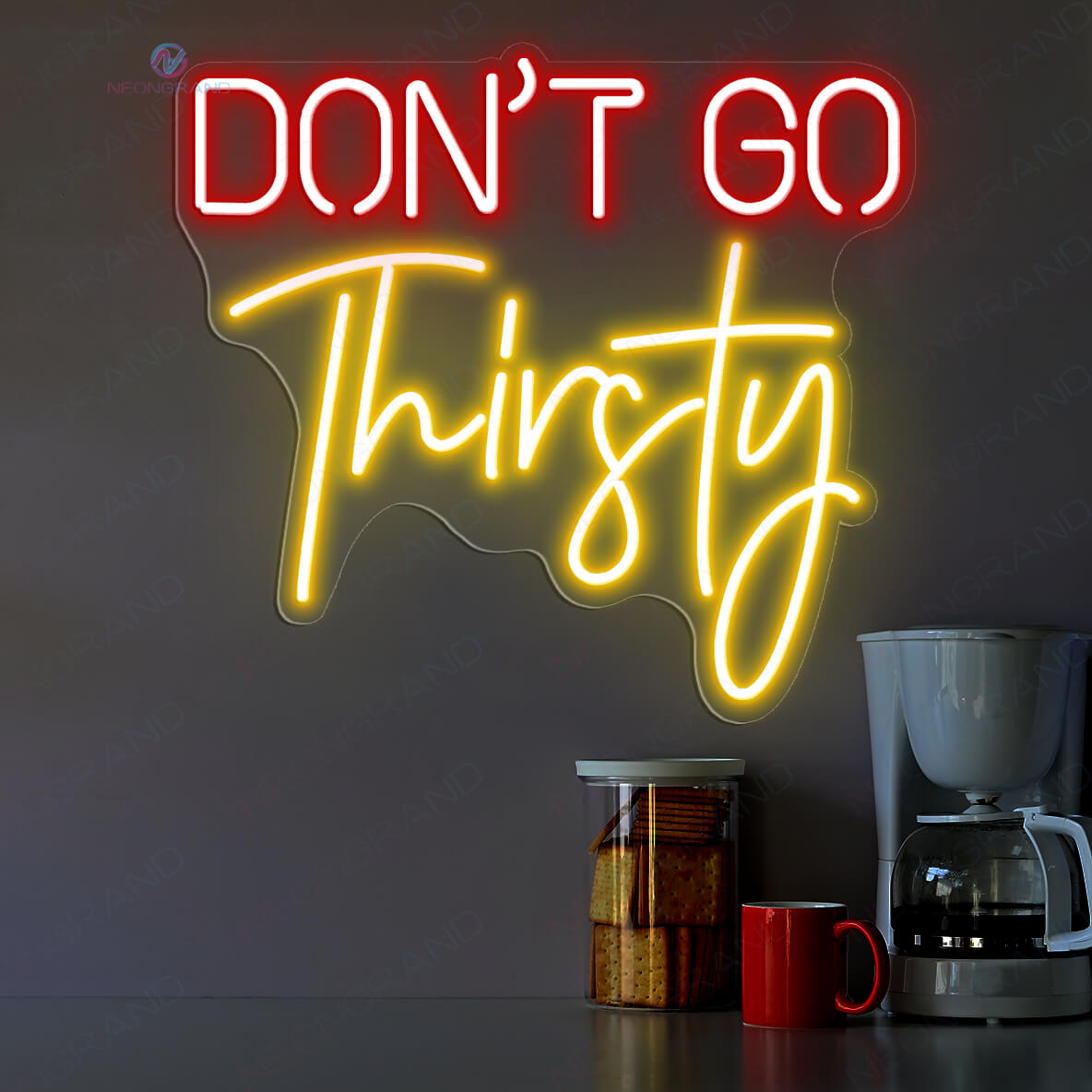 Don't Go Thirsty Neon Sign Party Led Light yellow