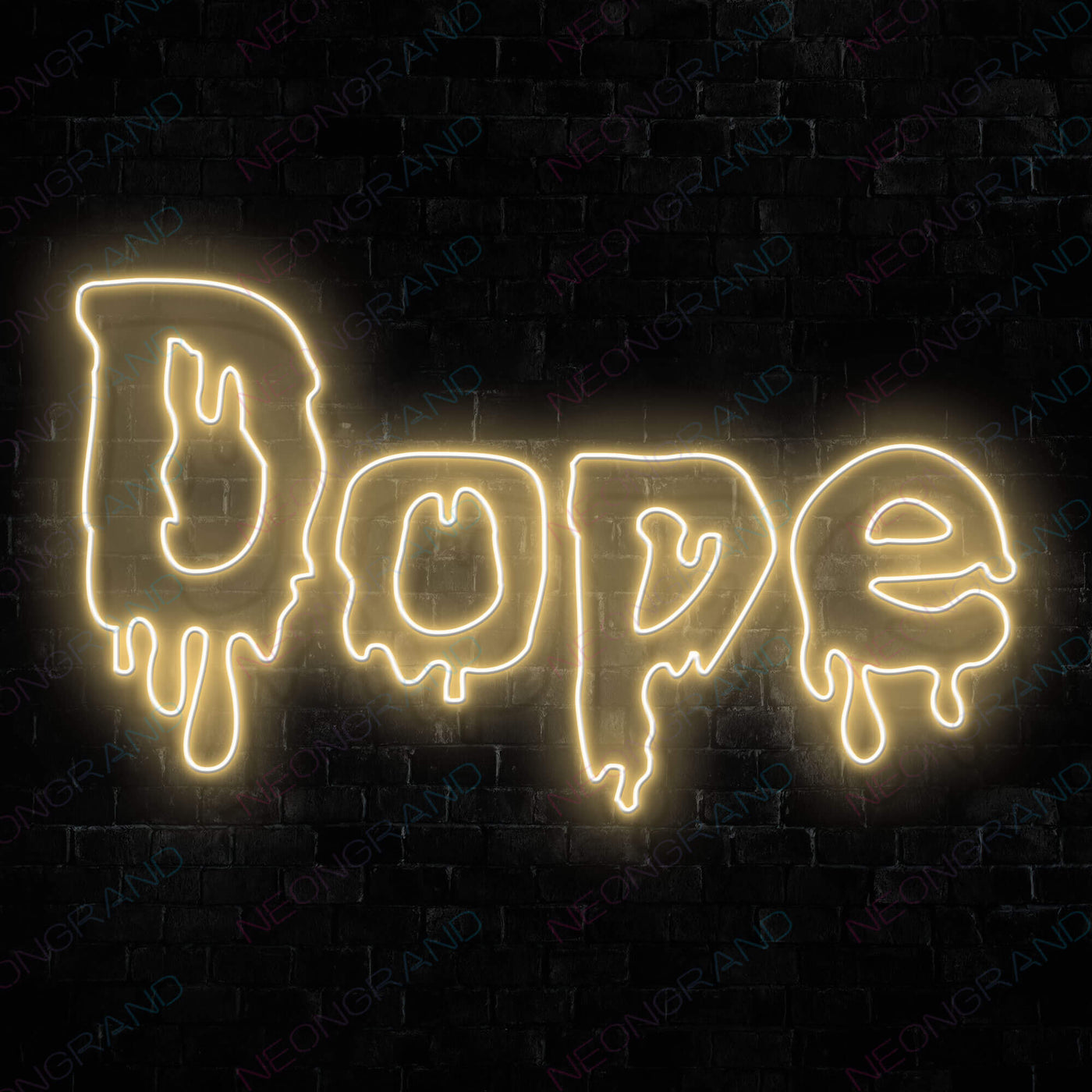 Dope Led Light Weed Neon Sign gold yellow