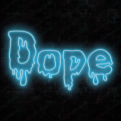 Dope Led Light Weed Neon Sign light blue