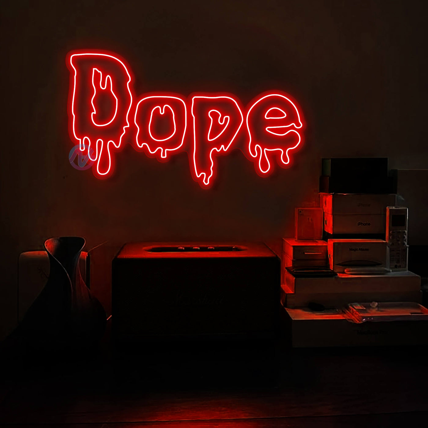Dope Led Light Weed Neon Sign main red