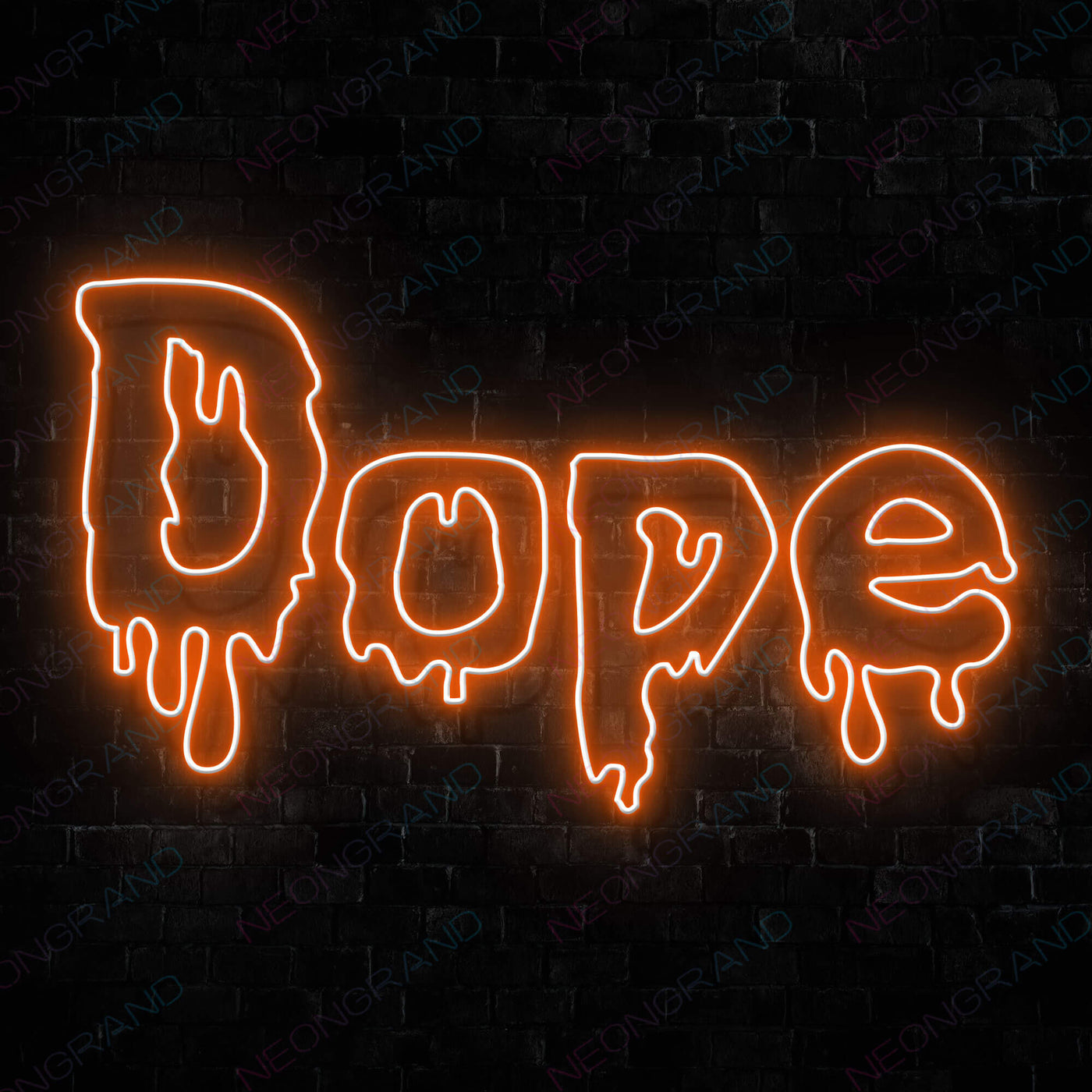 Dope Led Light Weed Neon Sign orange