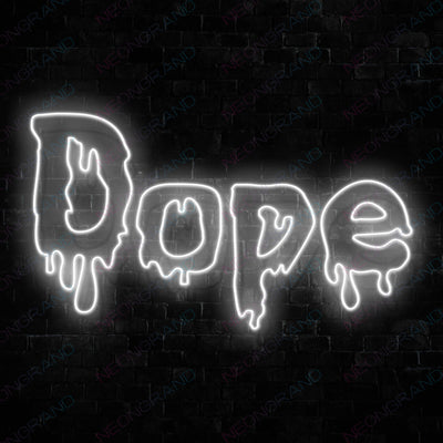 Dope Led Light Weed Neon Sign white