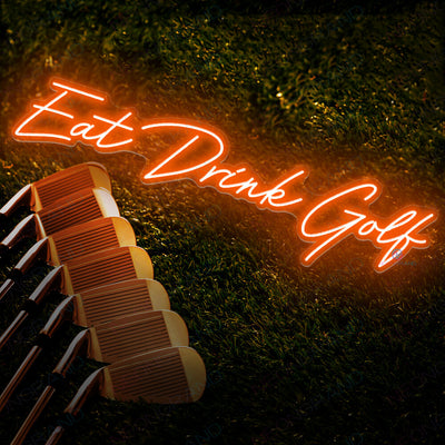 Eat Drink Golf Neon Sign Bar Led Light dark orange