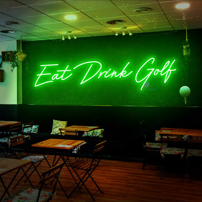 Eat Drink Golf Neon Sign Bar Led Light green