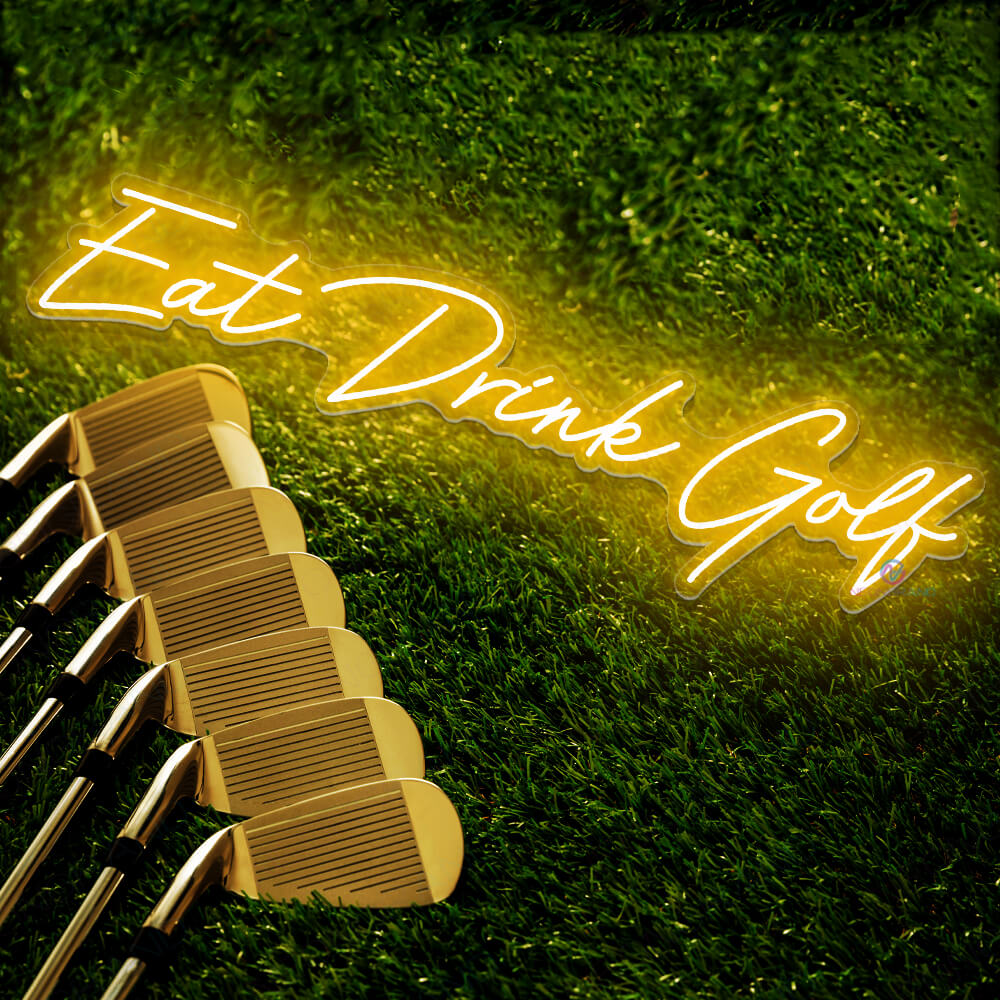 Eat Drink Golf Neon Sign Bar Led Light orange