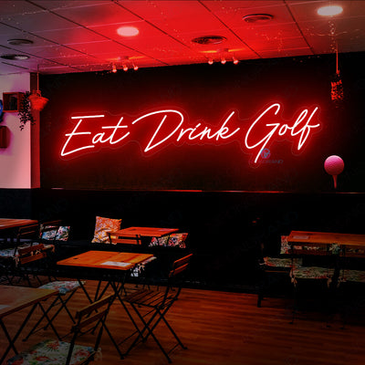 Eat Drink Golf Neon Sign Bar Led Light red