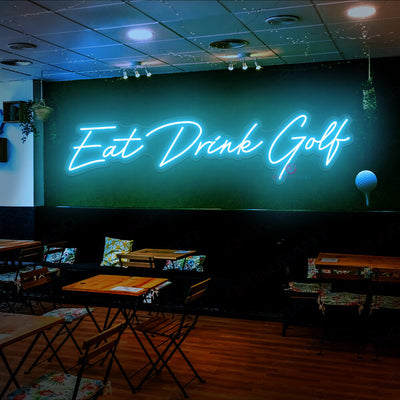 Eat Drink Golf Neon Sign Bar Led Light sky blue