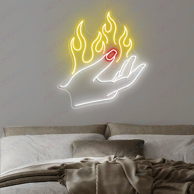 Fire Neon Sign Flame Led Light yellow
