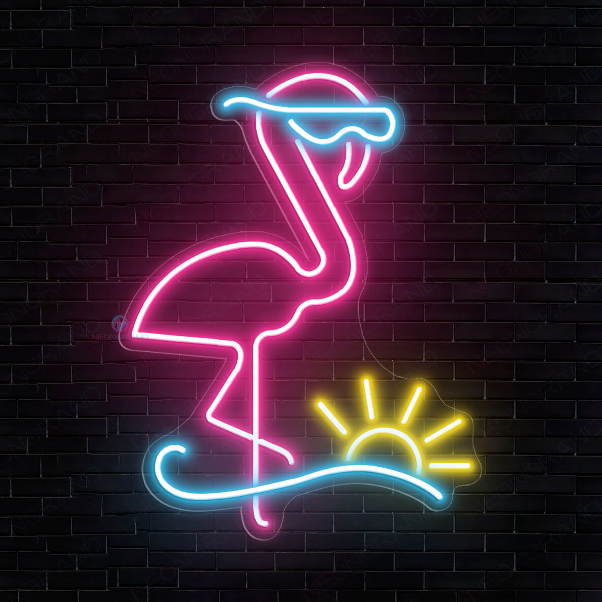 Flamingo Led Light Animal Neon Sign light blue
